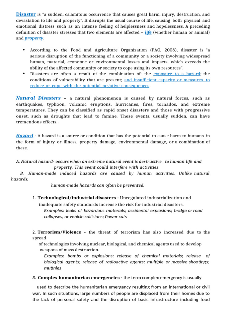 disaster-handout1 | PDF | Natural Disasters | Hazards