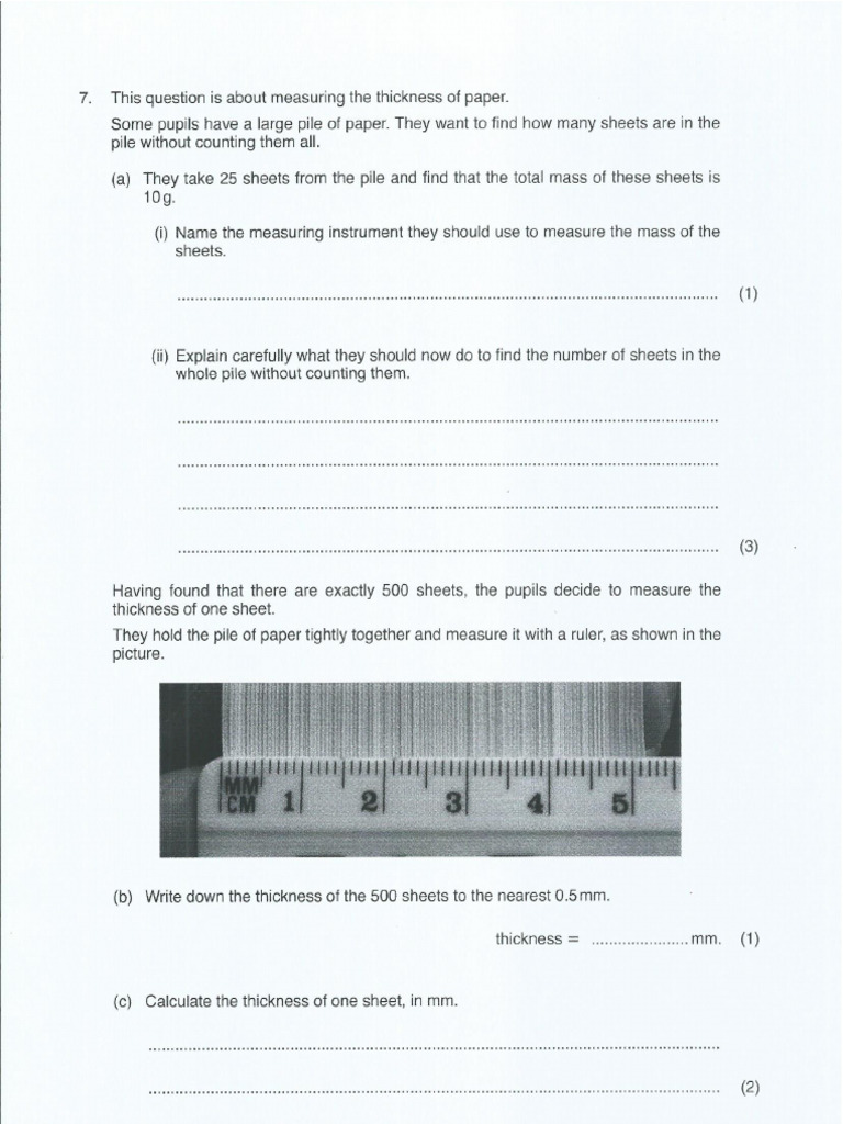 Plotting - Determining The Thickness of A Pile of Paper | PDF