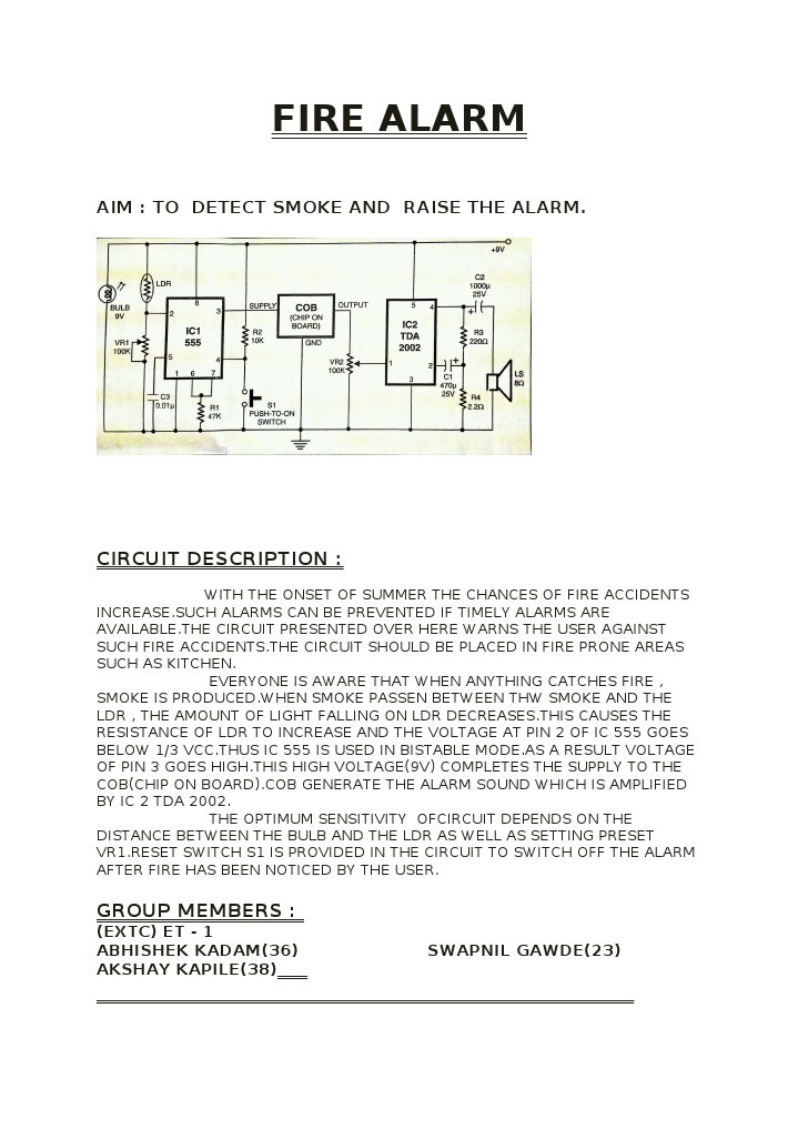 Fire Alarm Circuit Design Guide | PDF | Home & Garden | Science ...