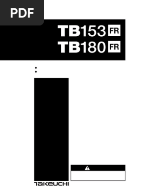 Takeuchi tb153 tb180 operators-manual | PDF | Rope | Safety