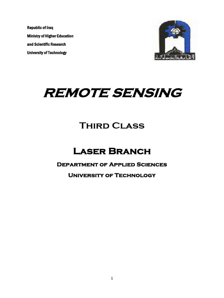 Remote Sensing Principles and Applications | PDF | Infrared | Remote ...