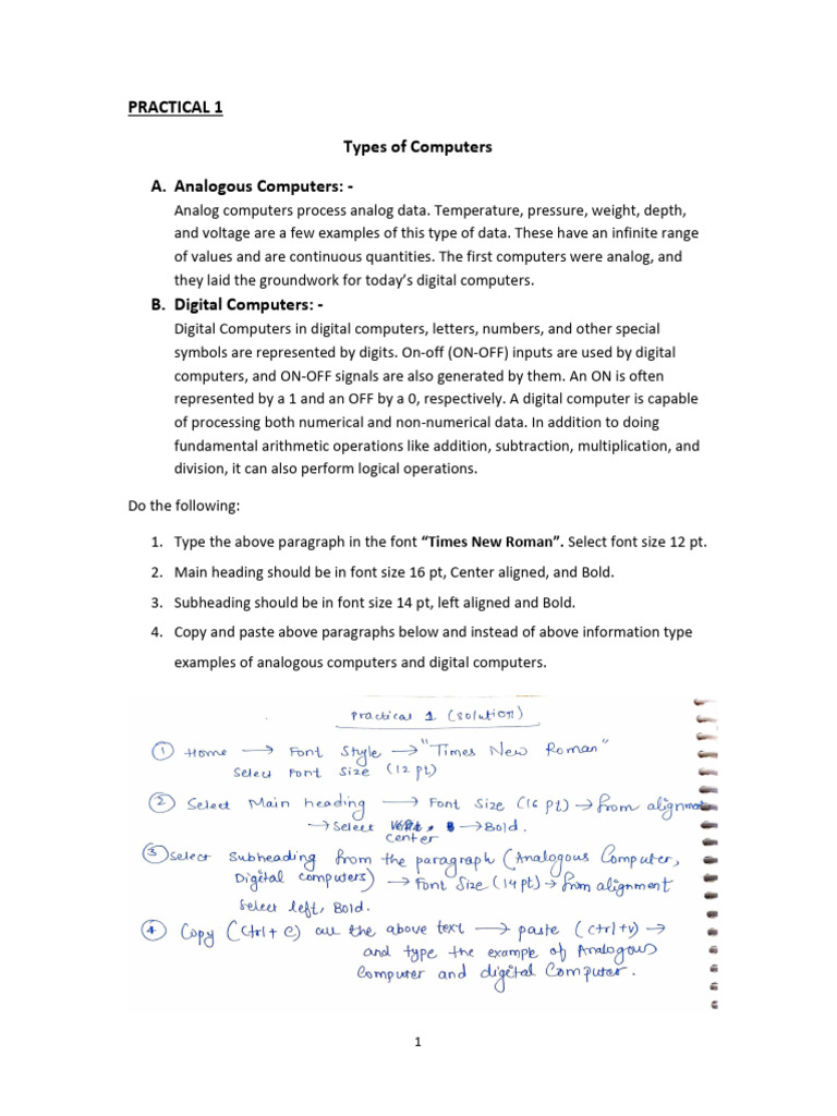 Computer Types and Word Processing Tasks | PDF | Read Only Memory ...