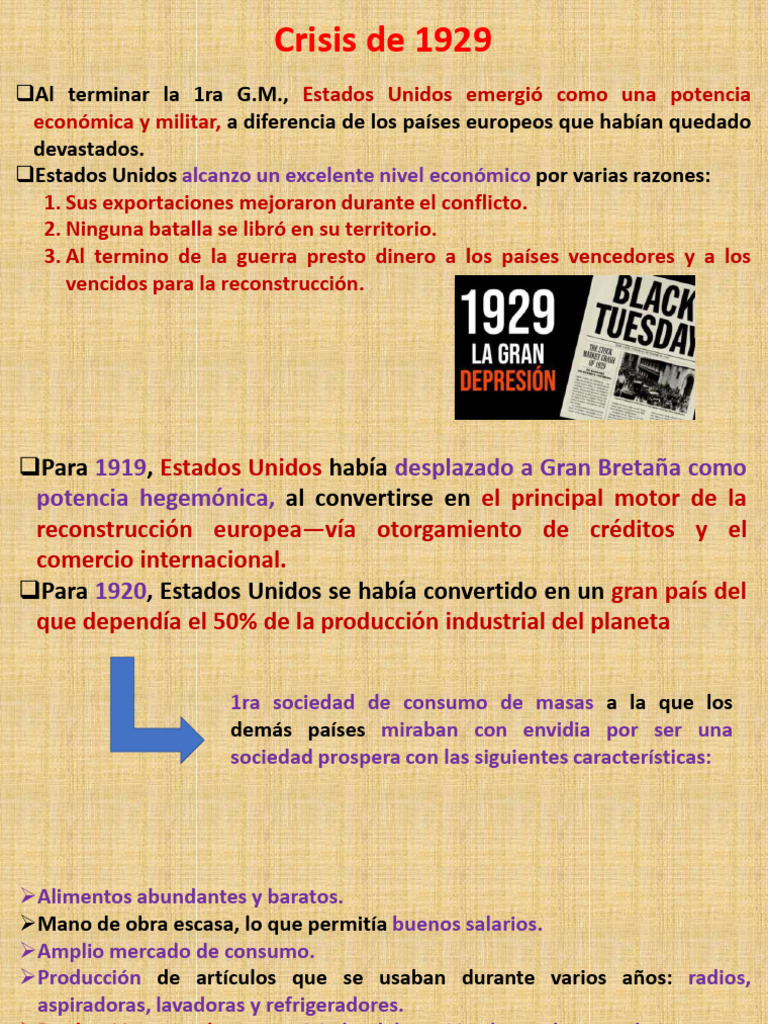 Causas y Consecuencias de la Crisis de 1929 | PDF | Compartir (Finanzas ...