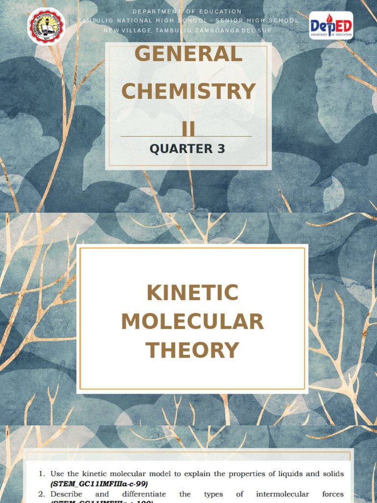 GEN CHEM Week 1 Kinetic Molecular Theory | PDF | Intermolecular Force ...