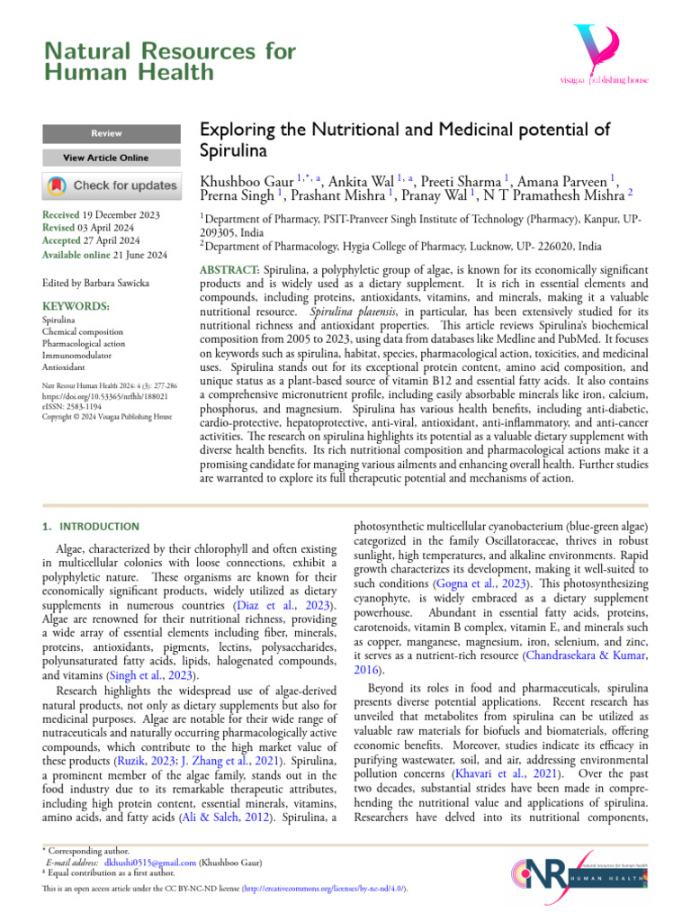 Exploring The Nutritional and Medicinal Potential | PDF | Antioxidant ...