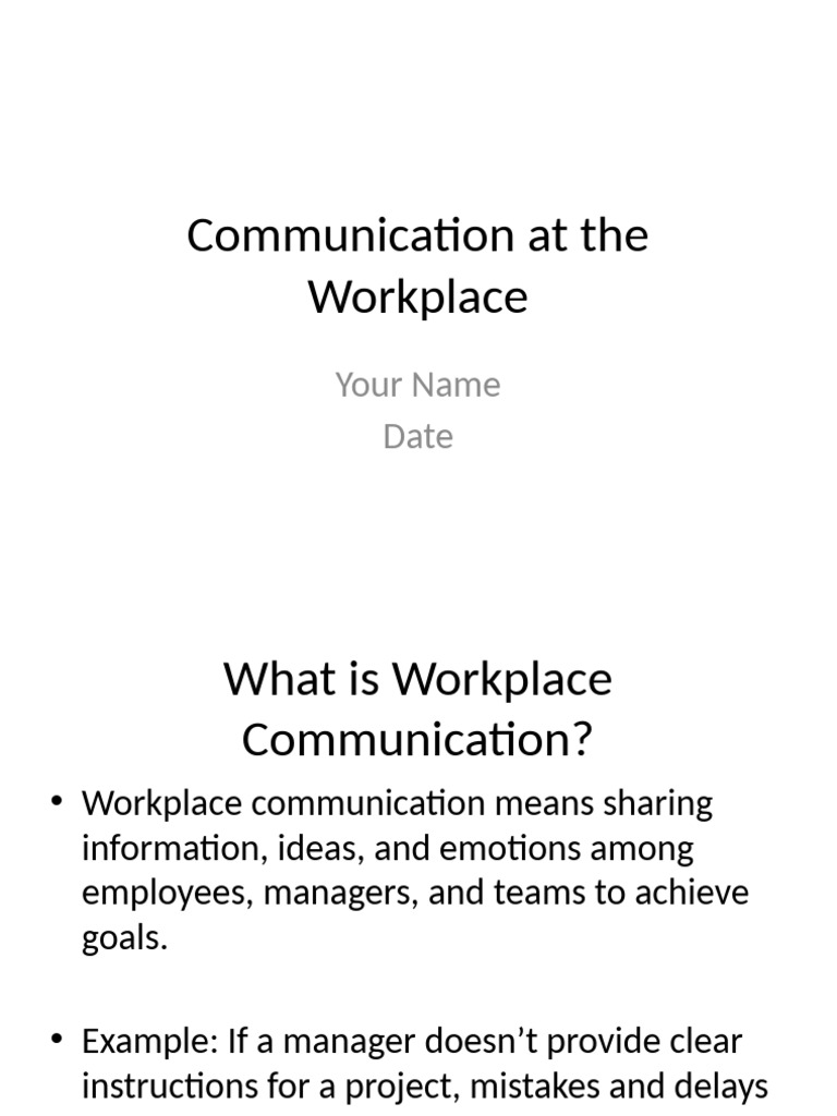 Workplace Communication English Pdf