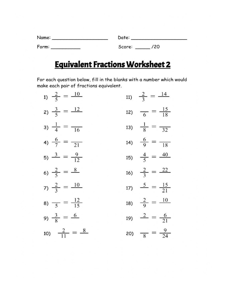 Equivalent fractions 2 pdf