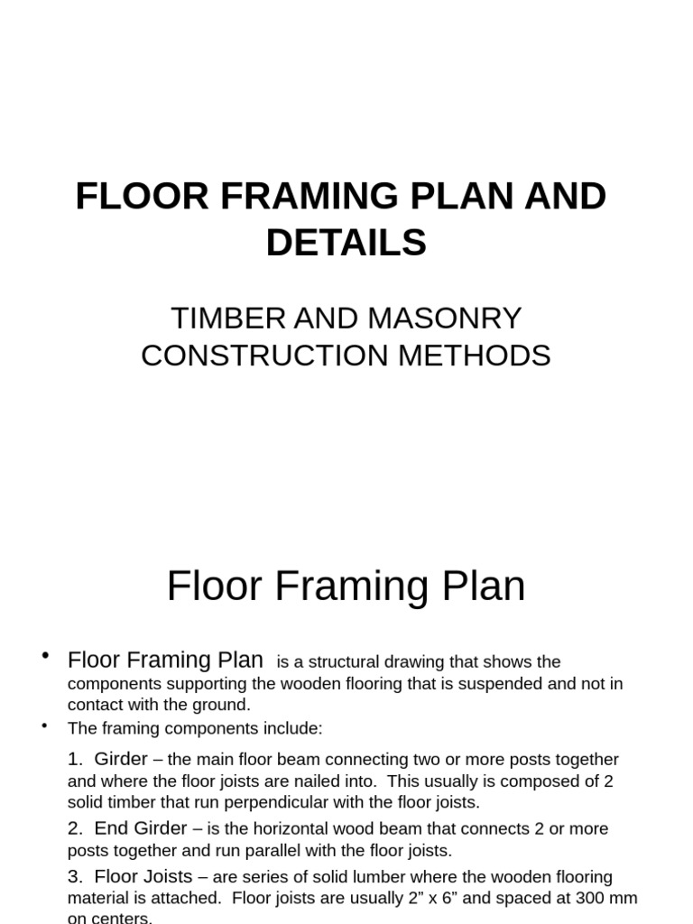 Timber Floor Framing Plan Details | PDF