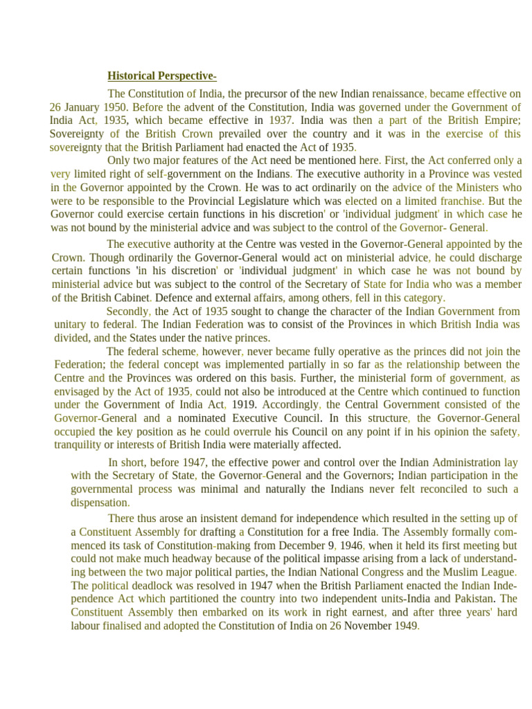 Evolution of India's Constitution | PDF | Governor | Justice