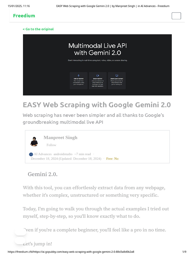 EASY Web Scraping with Google Gemini 2.0 _ by Manpreet Singh _ in AI ...