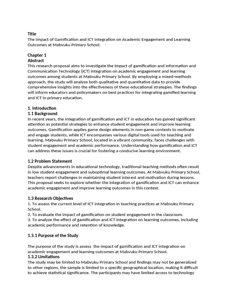 Rmakora Research Proposal | PDF | Educational Technology | Methodology