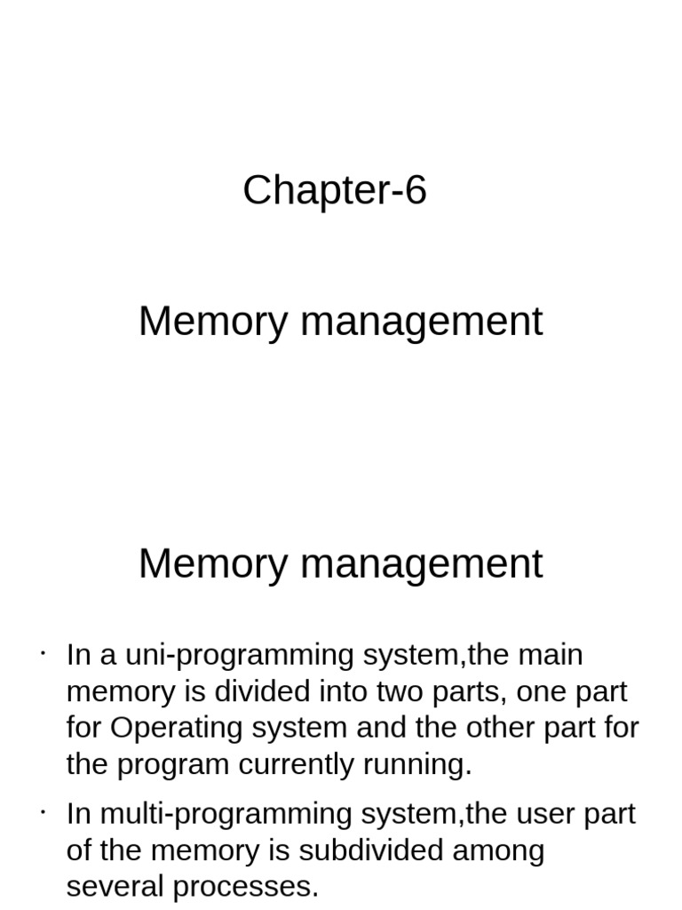 Memory Management in Operating Systems | PDF | Computer Data Storage ...