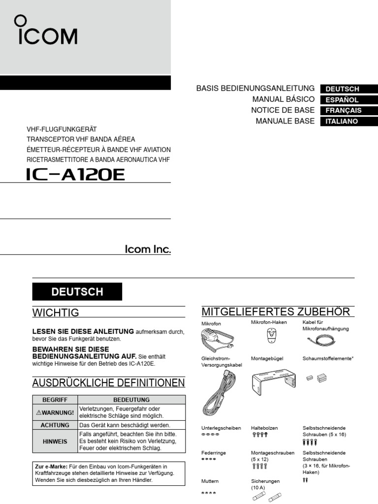 IC-A120E IM Multi PRT 0a | PDF