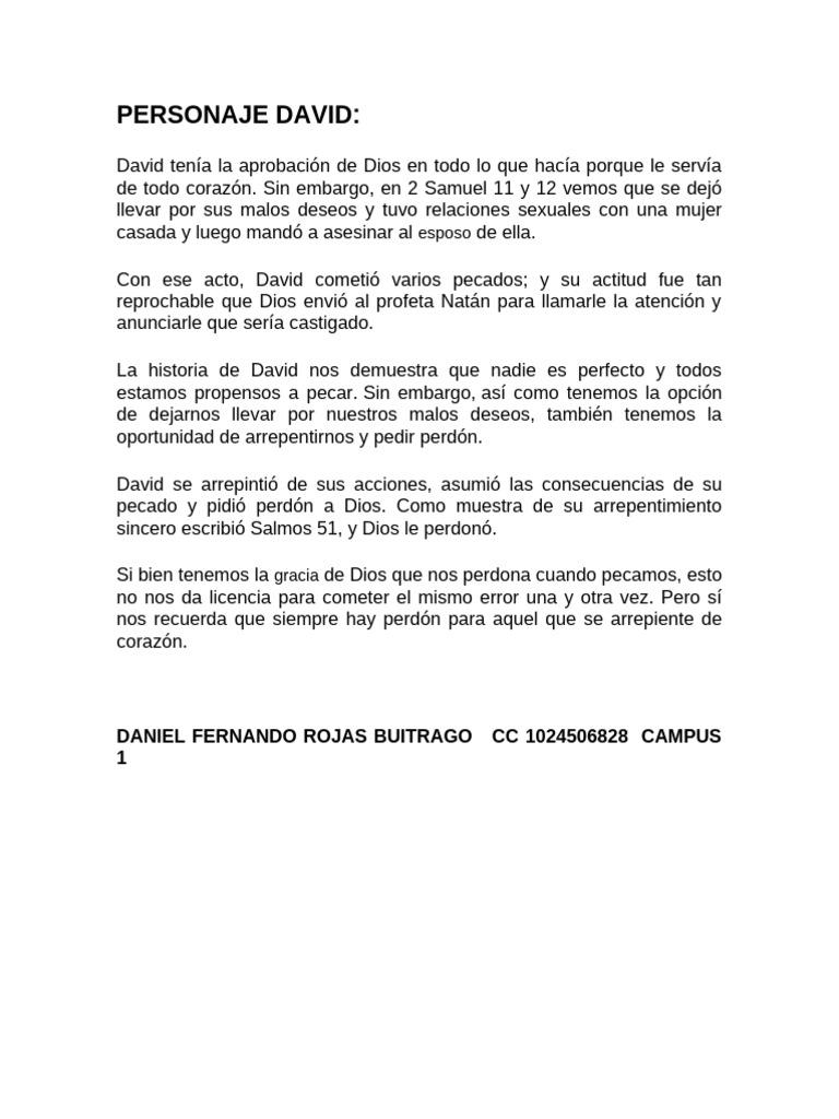 Personaje David | PDF