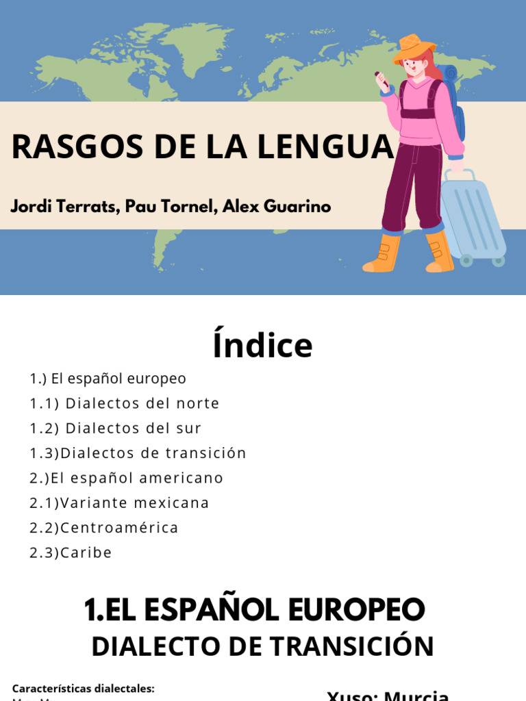 Rasgos del español en América | PDF | Dialectología | Dialecto