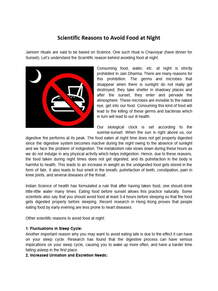 Scientific Reasons To Avoid | PDF | Foods | Sleep
