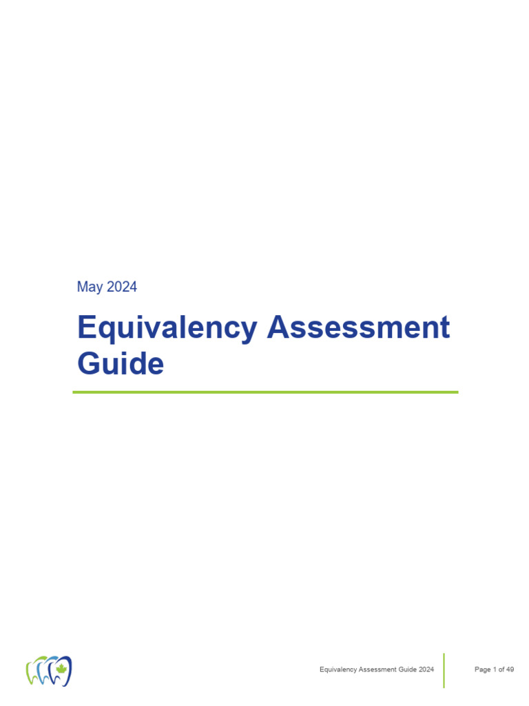 Final Equivalency Assessment Guide 2024 | PDF | Dental Hygienist ...