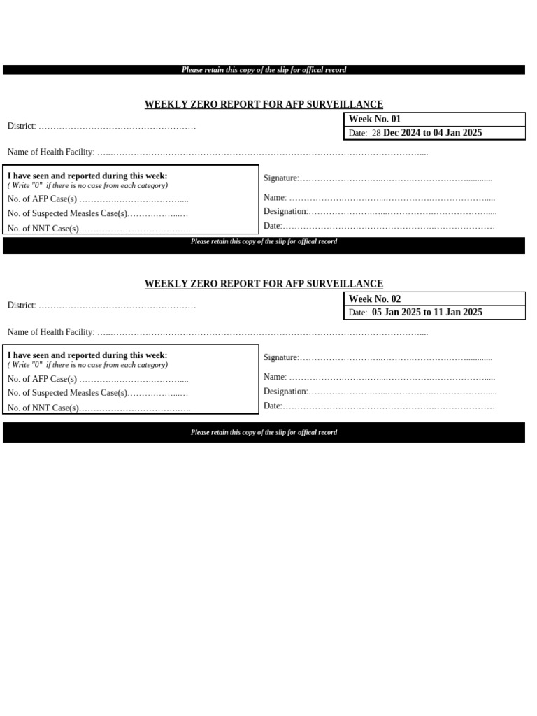 ZERO REPORTFORMAT copy of the slip for offical record - Copy | PDF