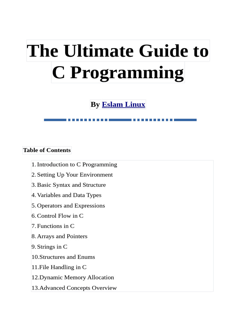 The Ultimate Guide to C Programming | PDF | C (Programming Language ...
