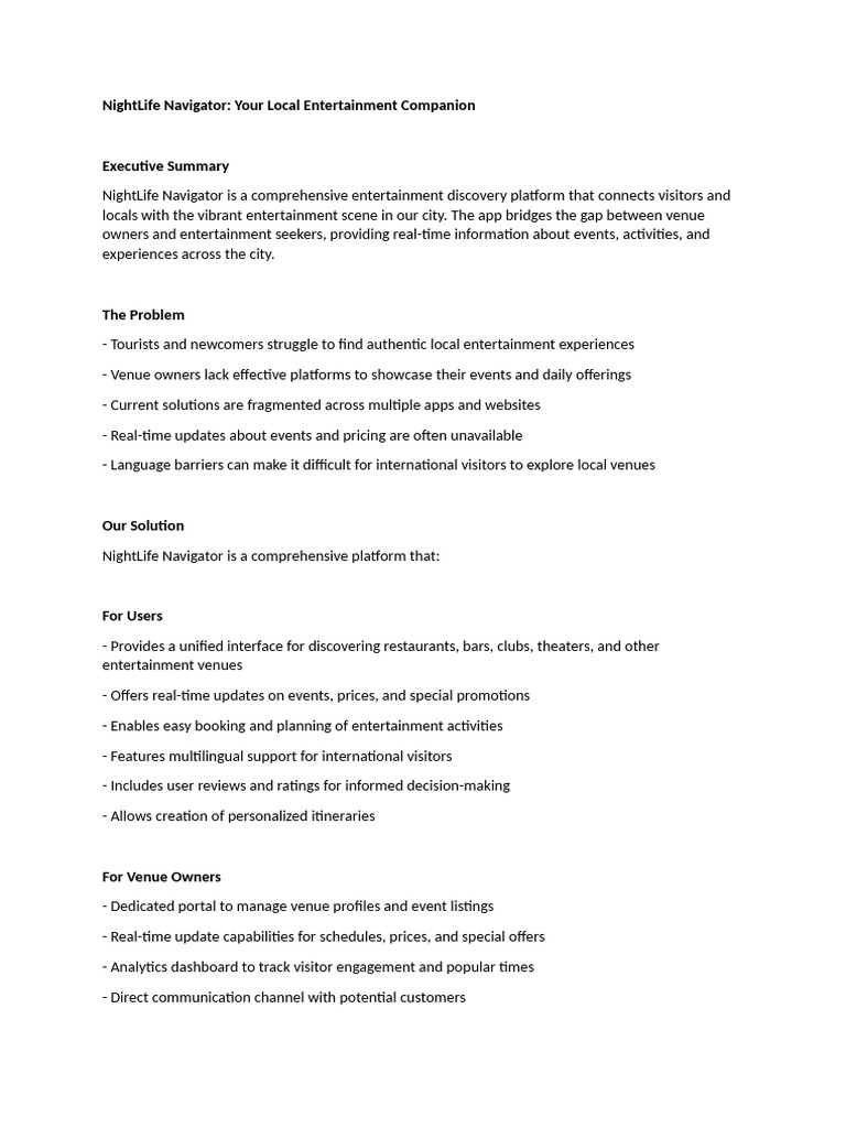 Nightlife navigator pdf computing information technology