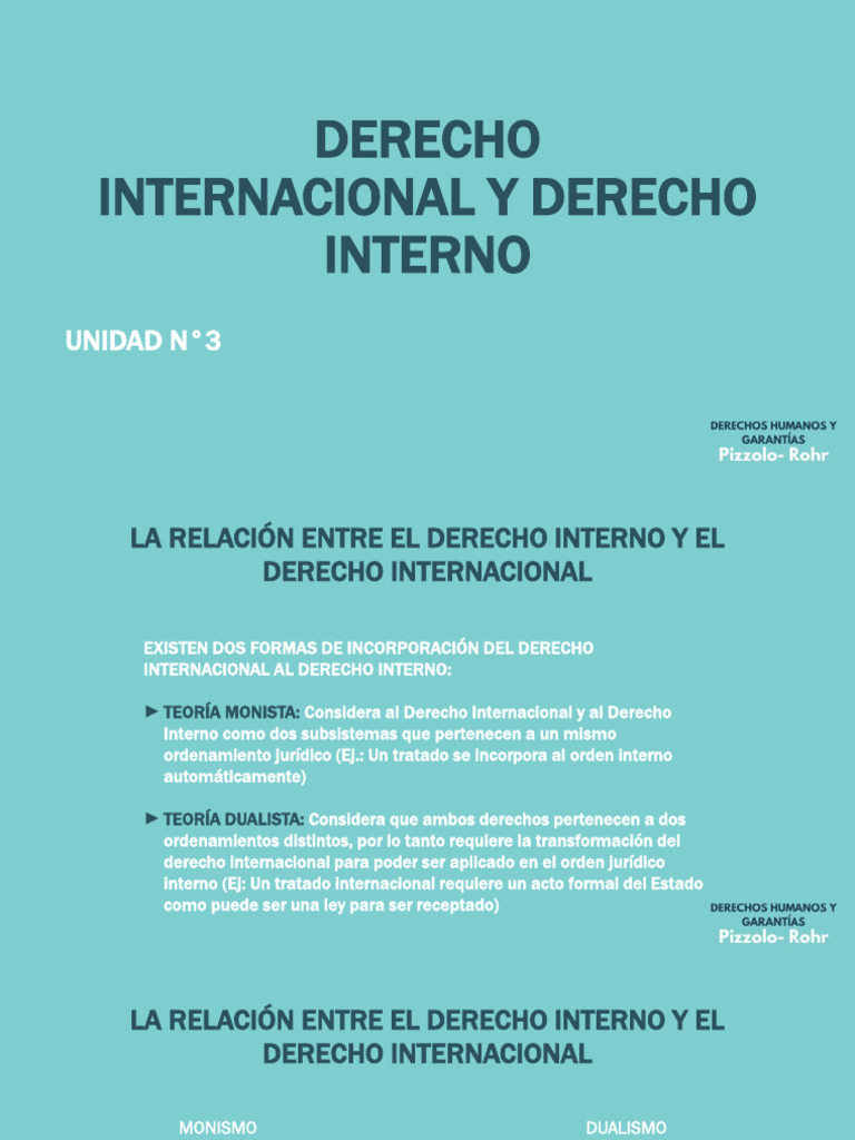 Relación entre Derecho Internacional e Interno | PDF | Tratado ...