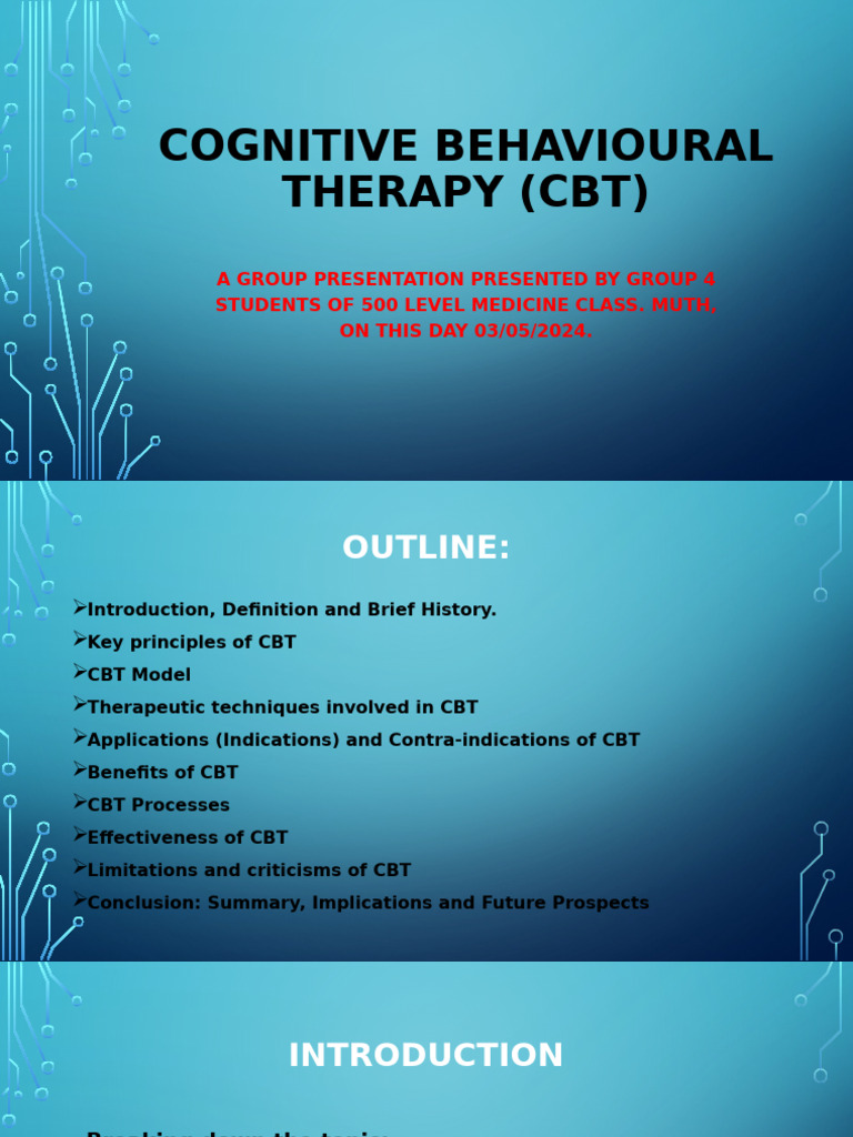 CBT Insights for Medical Students | PDF | Cognitive Behavioral Therapy ...