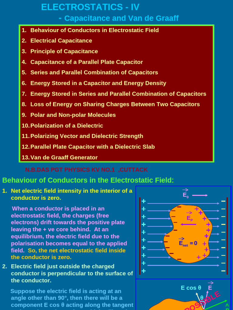 Capacitance and Electrostatics Explained | PDF | Dielectric | Capacitance
