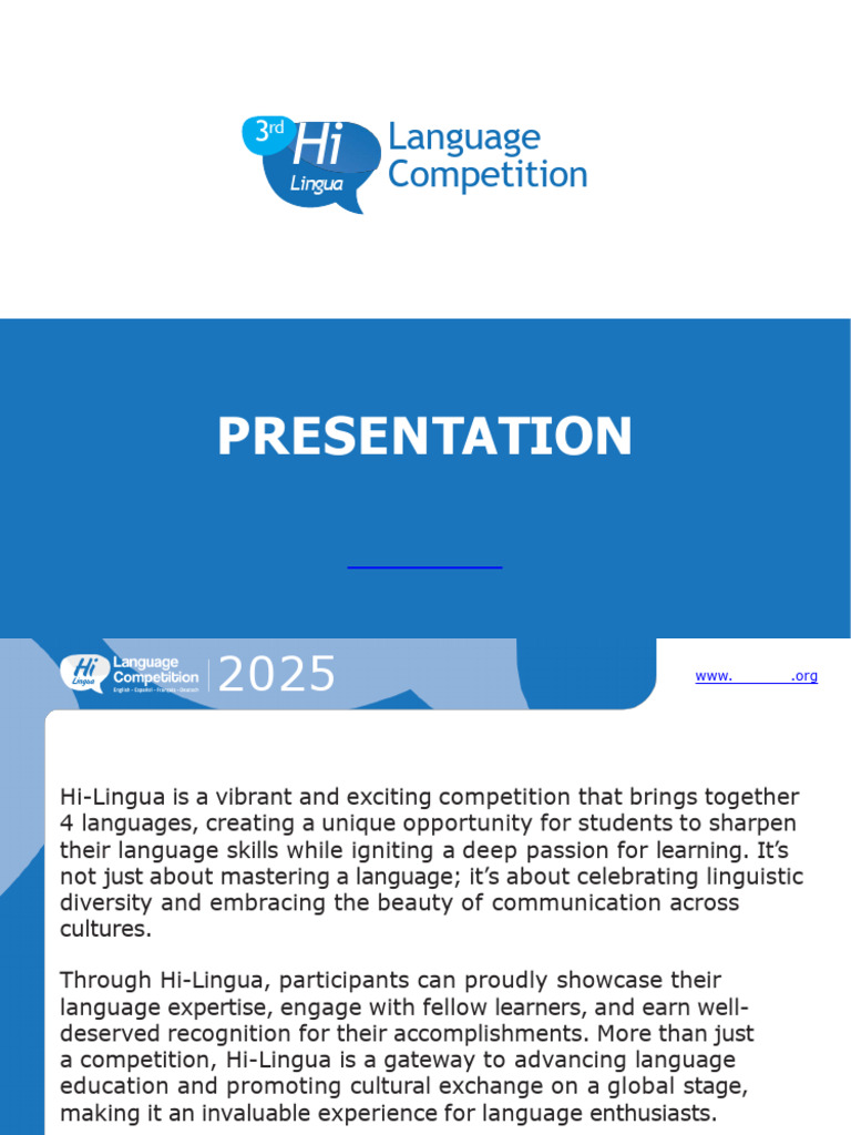 Hi-Lingua Language Competition 2025 | PDF | Human Communication ...