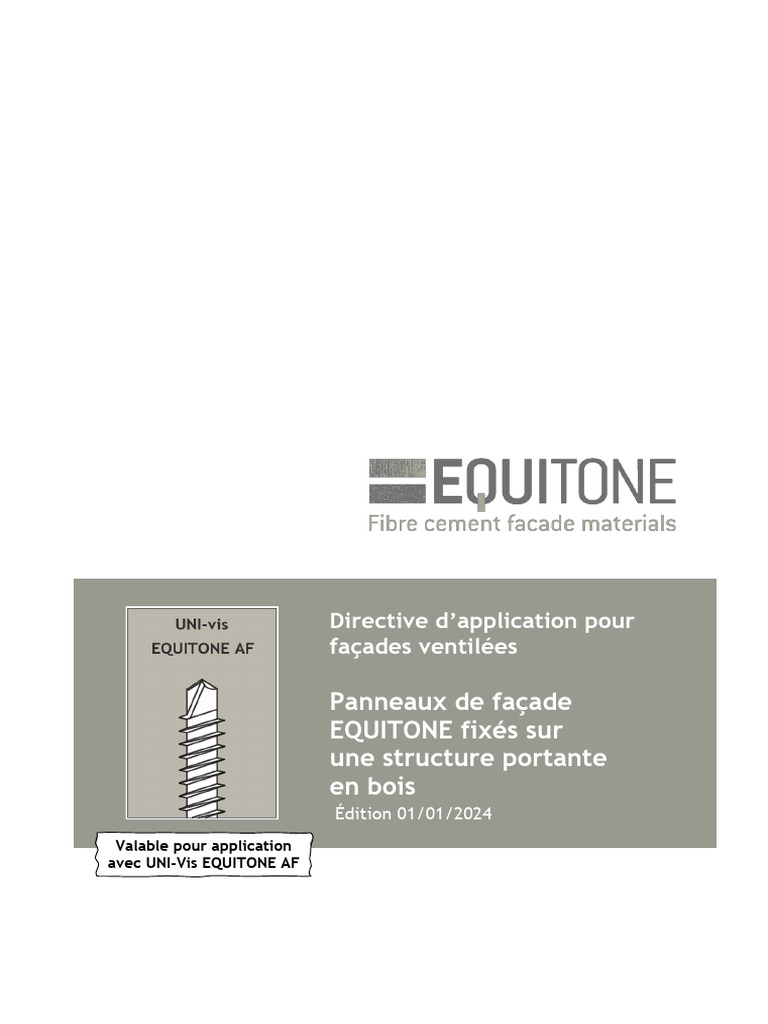 Directive pour façades ventilées EQUITONE | PDF | Bois (matériau de ...