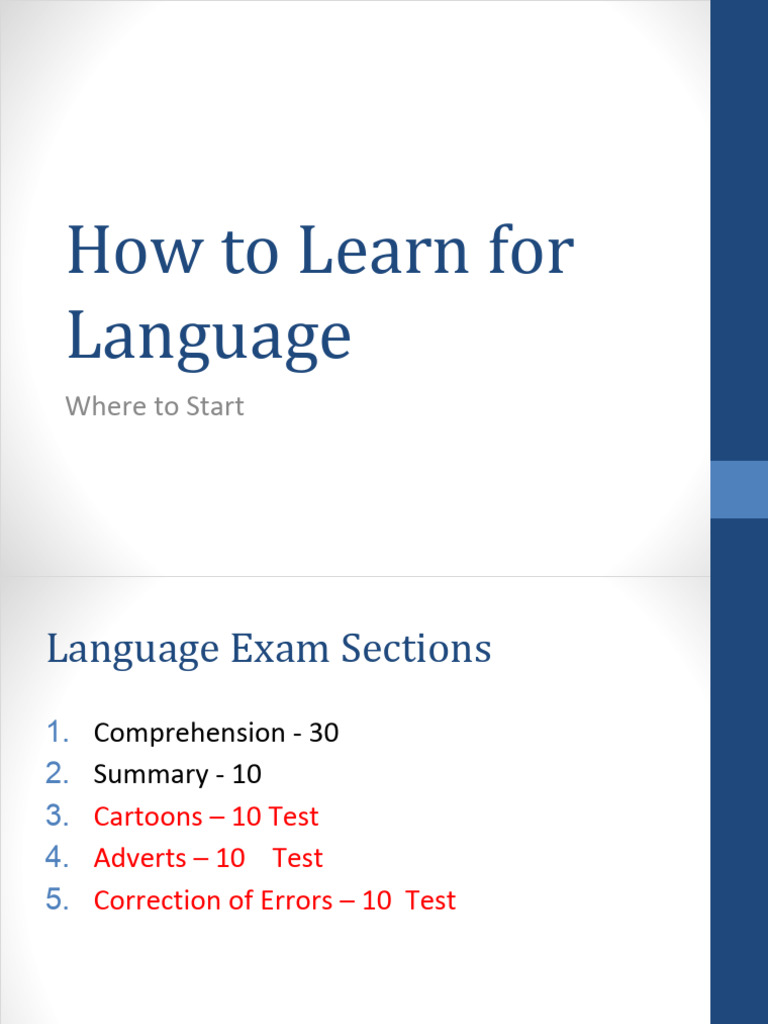 Language Learning Exam Guide | PDF | Language Mechanics | Syntax