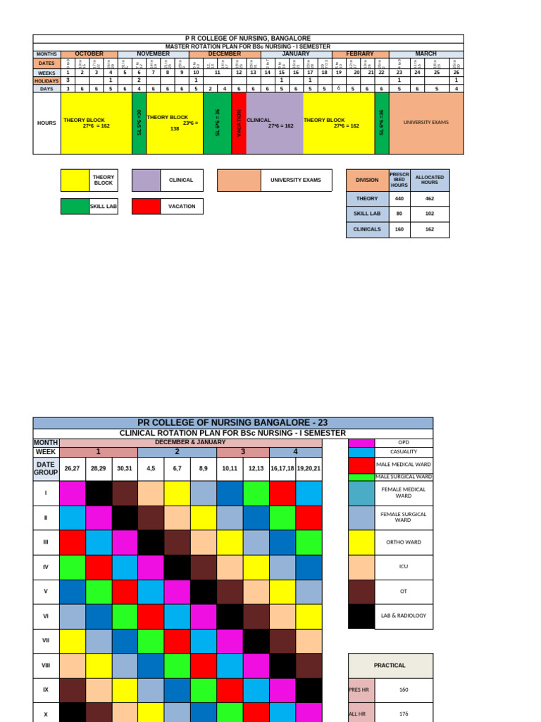 BSc Nursing Master Rotation Plan 2024 | PDF | Health Care | Nursing