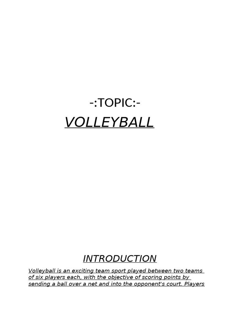 Volleyball Pdf Volleyball Sports