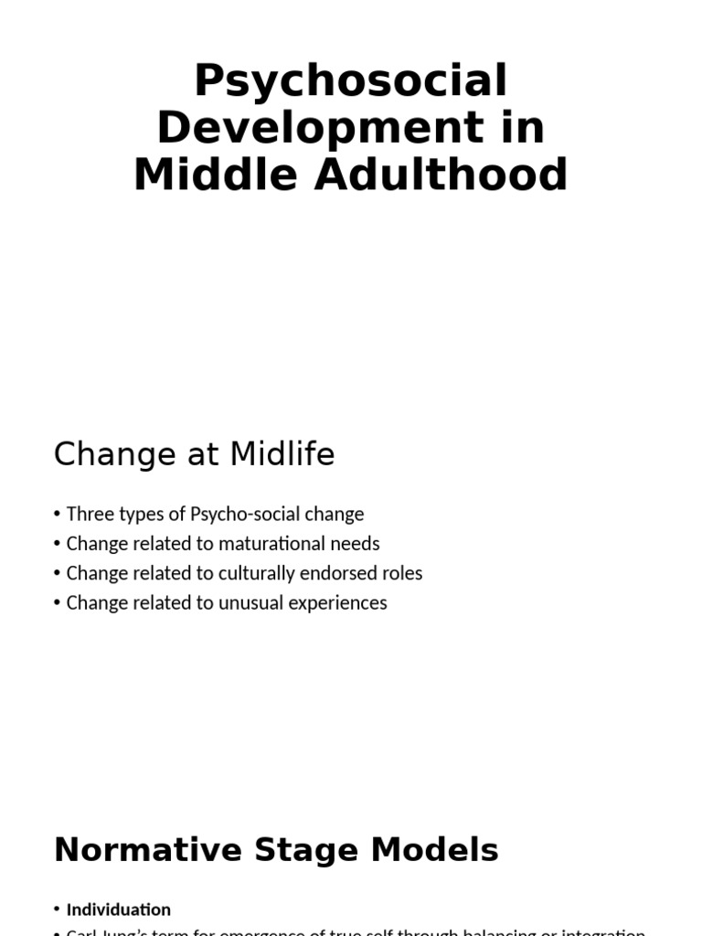 Psychosocial Changes in Midlife | PDF | Parenting | Adolescence