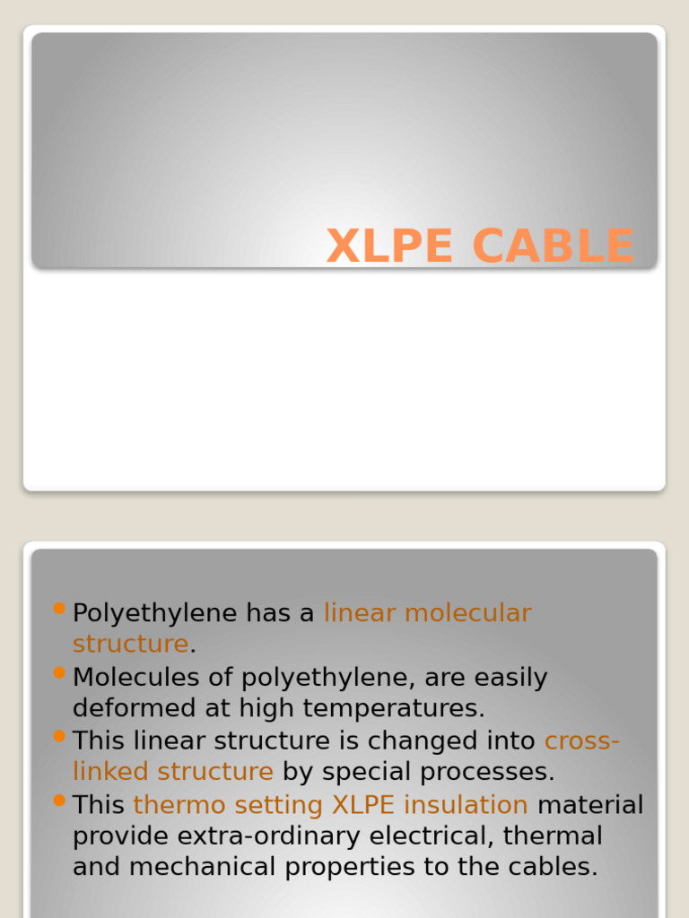 XLPE Cable | PDF | Insulator (Electricity) | Polyethylene