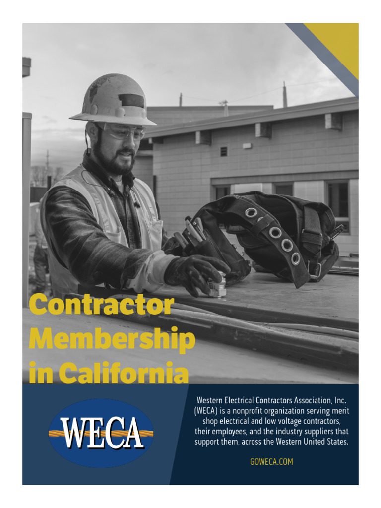 WECA Contractor Membership Benefits | PDF | Apprenticeship | Electrician