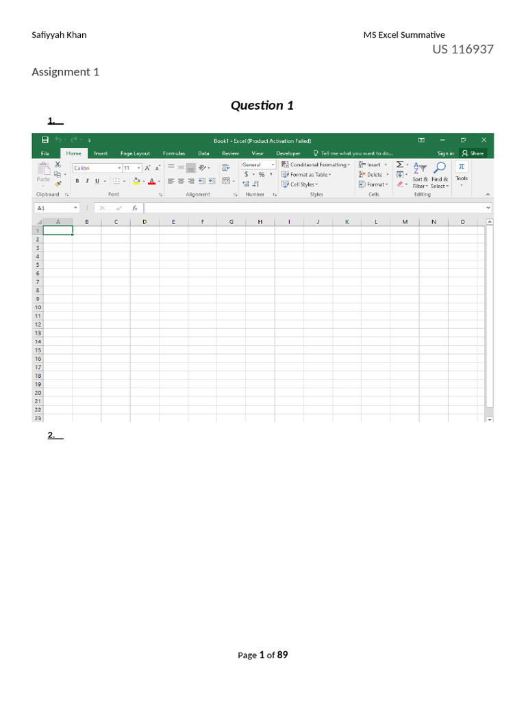 MS Excel Summative Assignments Guide | PDF | Microsoft Excel | Computing