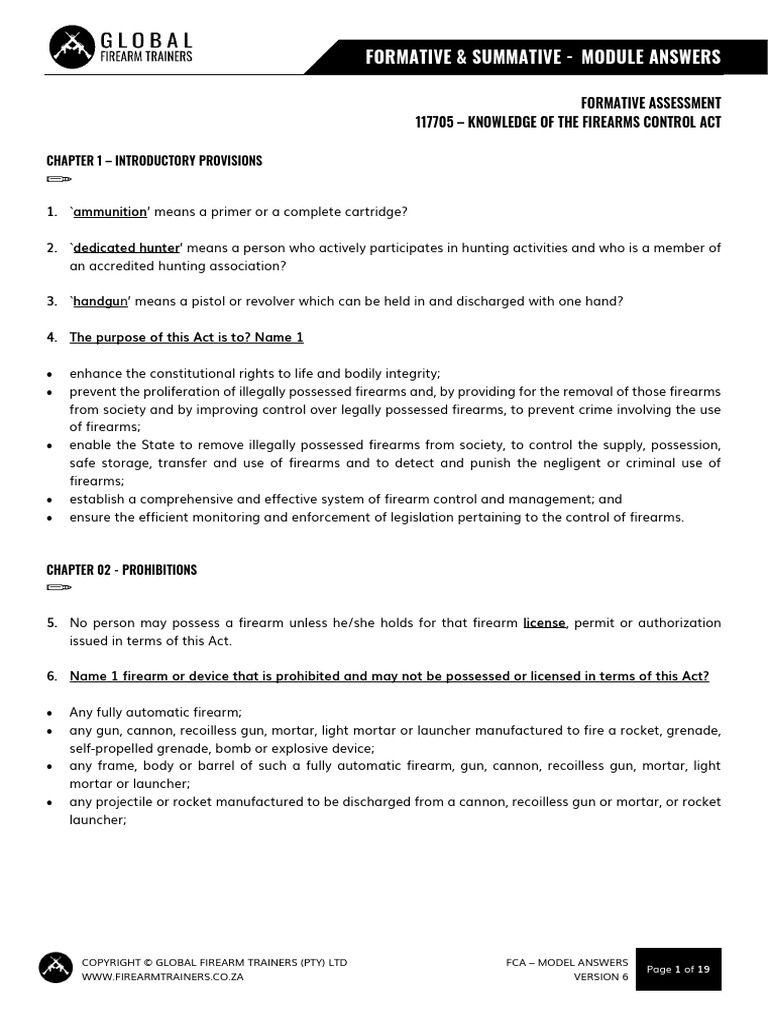 Model Answers | PDF | Firearms | Gun