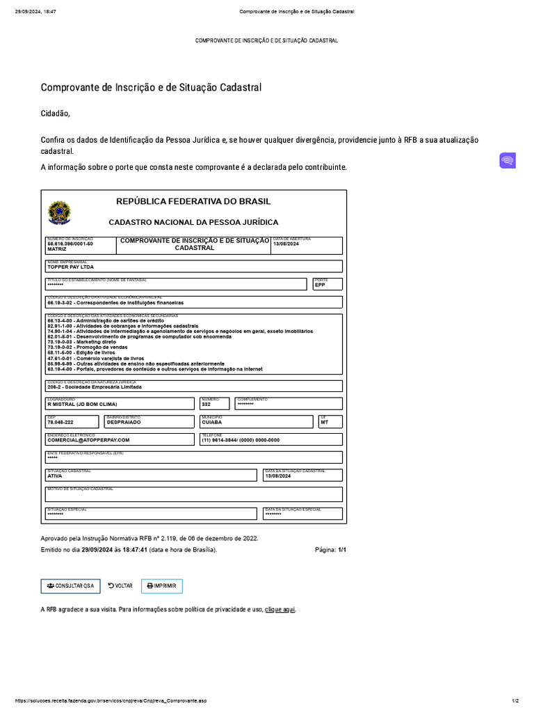 TOPPER PAY - EMPRESA GOLPISTA - PARCEIRA DA UNI PAYMENT - CARTÃO CNPJ ...