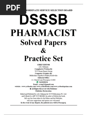 DSSSB Pharmacist Exam Solved Papers | PDF