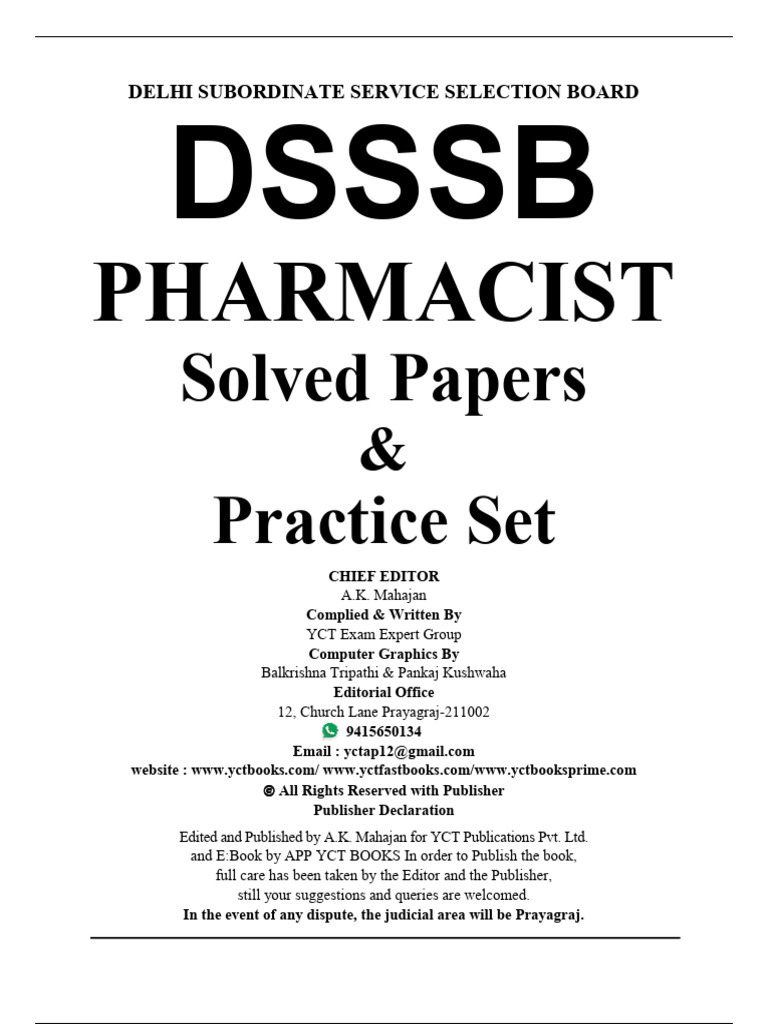 あなたにおすすめの商品 DSSSB_PHARMACIST_Solved_Papers_&_Practice_Set_ENGLISH_MEDIU バッグ