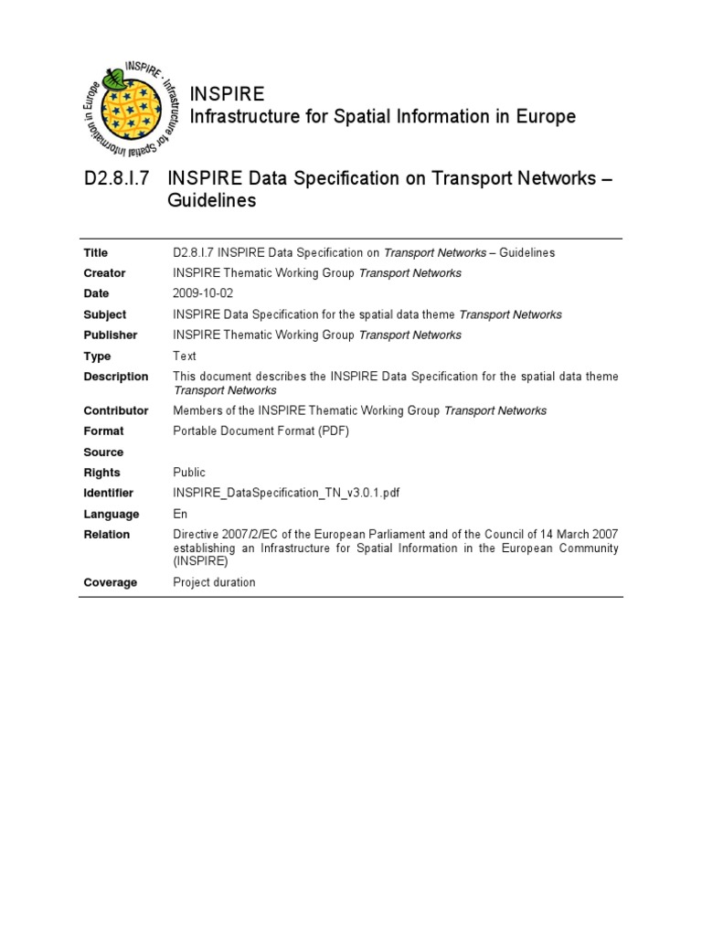 INSPIRE Data Specification TN v3.0 | PDF | Specification (Technical ...
