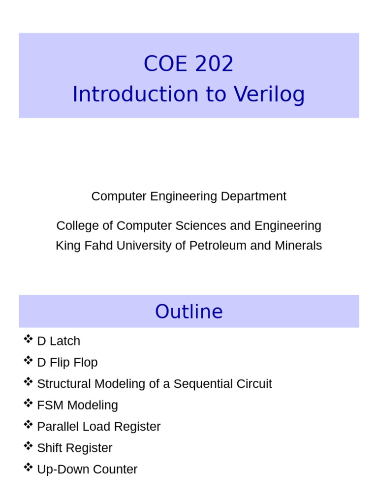 Introduction To Verilog - Lecture3 | PDF | Computer Science ...