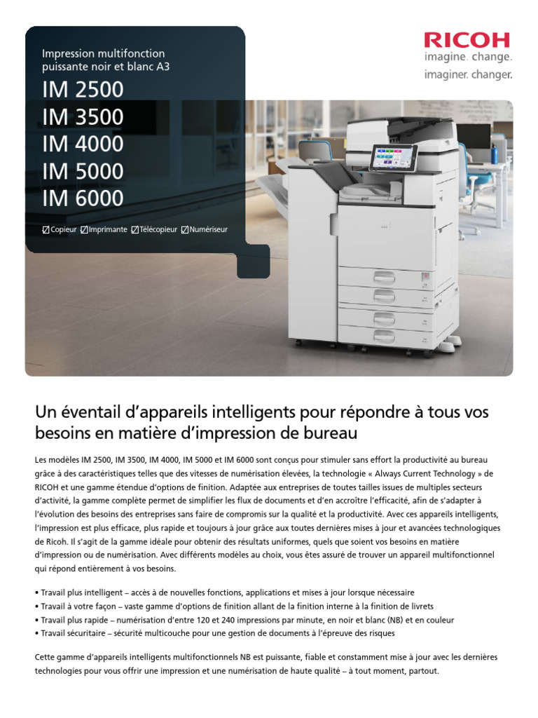 Imprimantes A3 multifonction Ricoh | PDF | Application | Microsoft Windows