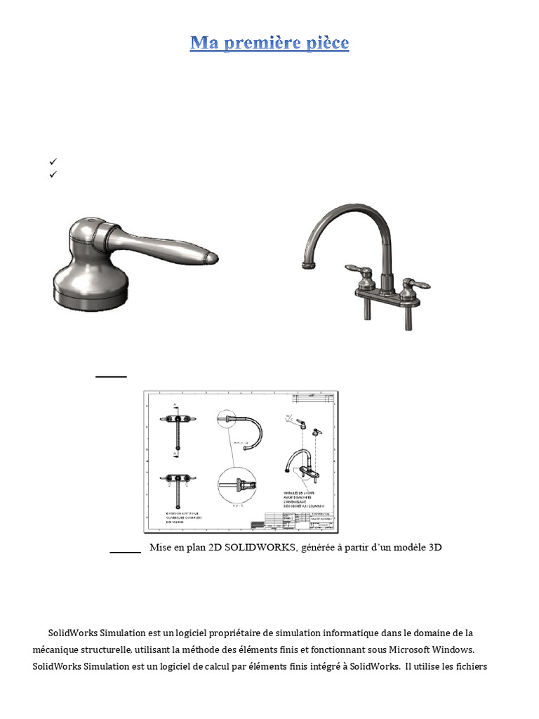 Guide d'initiation à SolidWorks | PDF | Infographie tridimensionnelle ...