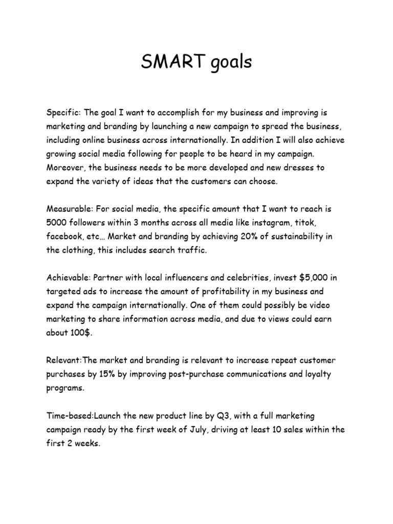 SMART Goals | PDF
