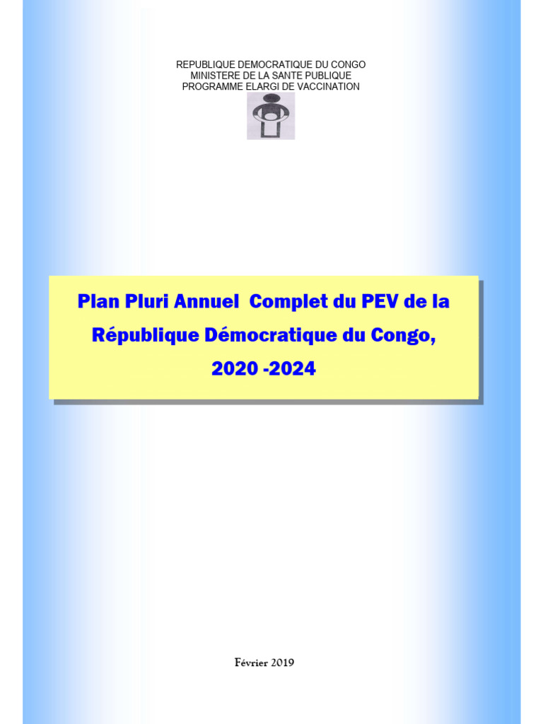Plan Pluriannuel du PEV 2020-2024 RDC | PDF | Vaccination | Rougeole