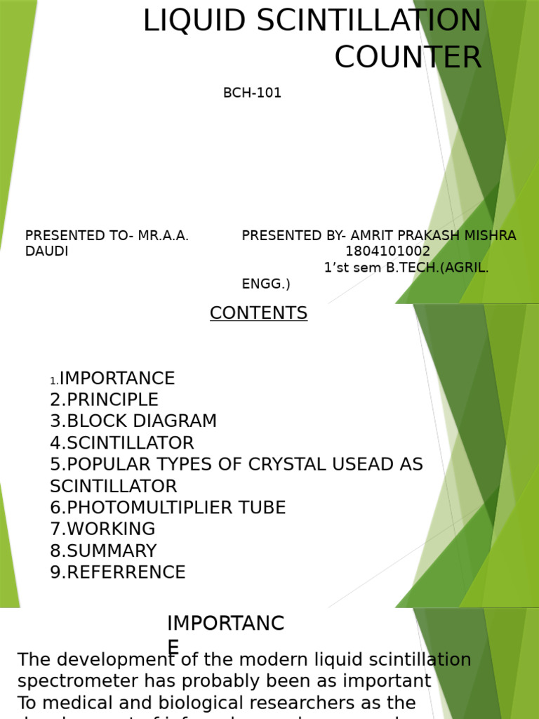 Liquid Scintillation Counter Overview | PDF | Vacuum Tube | Optics