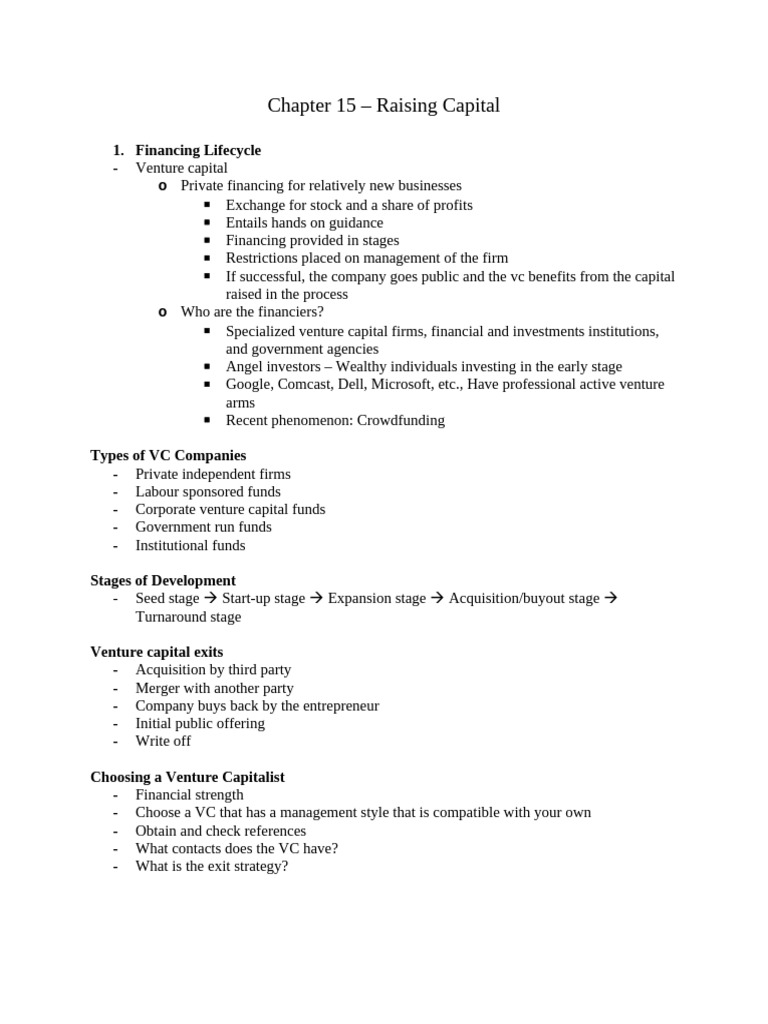 Chapter 15 raising capital pdf initial public offering stocks