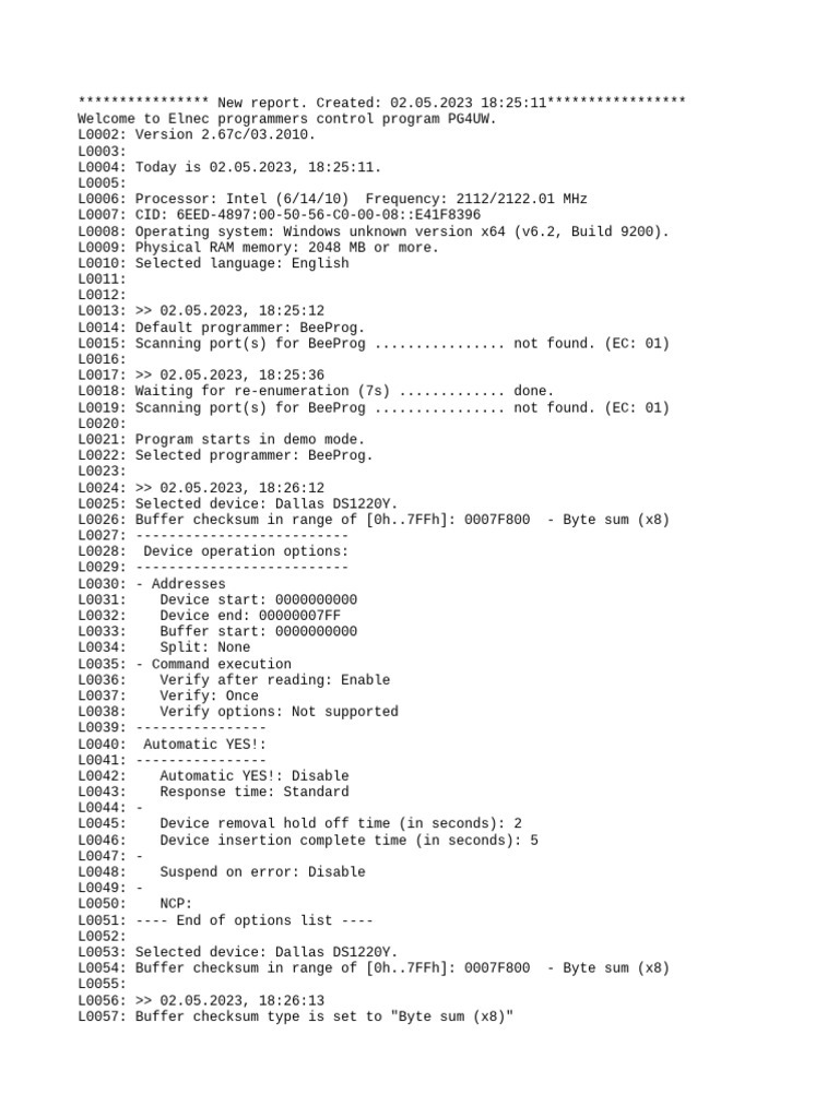 Elnec PG4UW Programmer Report | PDF | Usb | Computer Hardware