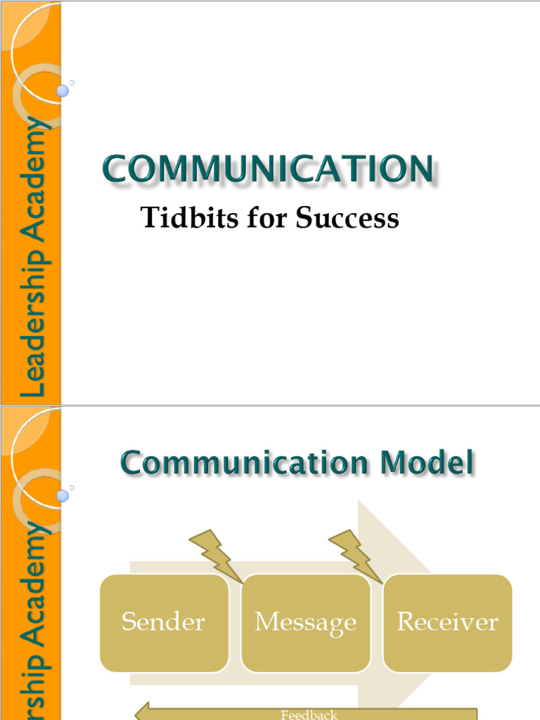 Communication Sucess Tidbits 9-1-2015 | PDF | Nonverbal Communication ...